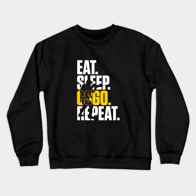 Eat Sleep CSGO Repeat Crewneck Sweatshirt by overweared